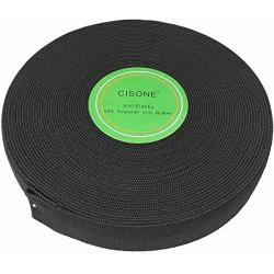 CISONE Knit Elastic 3/4 Inch Wide Black Heavy Stretch High Elasticity Knit Elastic Band 10 Yards