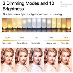 LED Ring Light 10" with Tripod Stand & Phone Holder for Live Stream/Makeup/YouTube, Selfie Ring Light with 3 Light Modes & 10 Brightness Level & Camera Remote Shutter