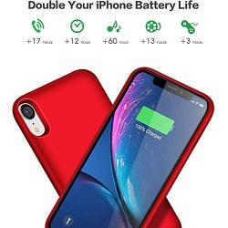 HHETP Battery Case for iPhone XR Upgraded【6800mAh】 Portable Rechargeable Charger Case for iPhone XR Extended Battery Pack for iPhone XR Protective Charging Case Backup Cover(6.1 inch) - Red