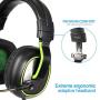 PS4 Gaming Headsets, G838 Gaming Headset for Xbox One Over Ear Headphones with Mic in-line Control Deep Bass for PS4 (Black Green)