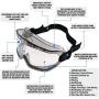 PROTECTIVE EQUIP Safety Goggles Clear Anti Fog Safety Glasses for Eye Protection, Chemistry Goggles for Lab Safety, Protective Eye Wear Goggles for Eye Safety, Multiuse (MEDIUM)