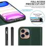 SHIELDON iPhone 11 Pro Max Case, Genuine Leather Wallet Auto Sleep Wake Case Folio Stand RFID Blocking Credit Card Slot Magnetic Protective Cover Compatible with iPhone 11 Pro Max - Midnight Green