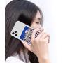 SHANSHUI Phone Card Holder, 2 Pack Stick On Wallet for Credit Card, Business Card Compatible with iPhone, Android and Most Smartphones - Pink Cheetah