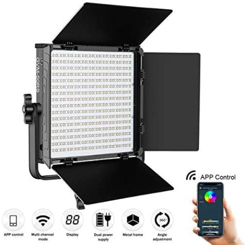 GVM RGB Video Lighting Panel - Studio Light Panel 8 Modes Lighting Scenes Fill Light Panel 3200K~5600K CCT Video Lighting Panel with APP Control Photography Lighting Kit for YouTube/Vlog/Makeup/Studio