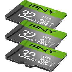 PNY 32GB Elite Class 10 U1 microSDHC Flash Memory Card 3-Pack, 32GB 3-Pack