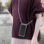 kwmobile Crossbody Case Compatible with Apple iPhone XR - Clear Transparent TPU Cell Phone Cover with Neck Cord Lanyard Strap - Transparent/Light Blue