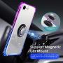 ANSIWEE iPhone SE 2020 Case, iPhone 8 Case, Metal Ring Kickstand Work with Magnetic Car Mount Designed Case Drop Protection Bumper and Clear Hard Back Cases for iPhone SE 2nd 4.7 Inch Purple Blue