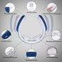 Neck Massager, Intelligent Electric Pulse Neck Massager with Heat, Cordless Relax Massage Equipment with 3 Modes 15 Speeds Smart Massage for Home, Outdoor, Office Airplane and Travel(Blue)