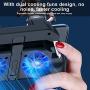 Mobile Game Controller Wireless Gaming Controller 4 Trigger Joystick Gamepad with Dual Cooling Fans Compatible with Android & iOS Smartphone for PUBG/Knives Out/Rules of Survival/Fortnite(5000mAh)