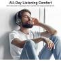 LETSCOM Bluetooth Headphones, 100 Hours Playtime Bluetooth 5.0 Headphones Over Ear with Deep Bass, Hi-Fi Sound and Soft Earpads, Built-in Mic, Wired/Wireless Headset for Home Office-Gray