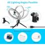 10.2 LED Selfie Ring Light with Tripod Stand & Phone Holder - Dimmable Desk Makeup Ring Light with 3 Light Modes for Photography/Shooting/Live Streaming/YouTube Video, Compatible with iPhone Android