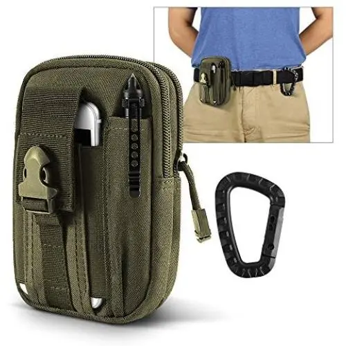 AIRSSON Universal Tactical Molle Pouch EDC/EMT Gear Tool Gadget Belt Outdoor Waist Bag Pocket Organizer with Cell Phone Holster for iPhone X Samsung S8 & Less Than 6.2" Smartphone+Carabiner (Green) AIRSSON Universal Tactical Molle Pouch EDC/EMT Gear Tool Gadget Belt Outdoor Waist Bag Pocket Organizer with Cell Phone Holster for iPhone X Samsung S8 & Less Than 6.2" Smartphone+Carabiner (Green)