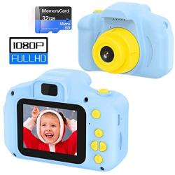 VATENIC Kids Toys for 3-10 Year Old Boys Girls, Kids Camera 1080P 2inch HD Children Digital Cameras for Girls Best Birthday Toys,Toddler Camera Gift for 3-9 Year Old Boy (with 32G SD Card) (Blue)