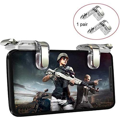 ZIYUMR PUBG Mobile Game Controller, Shooting Assist Button, Mobile Trigger, Mobile Game Joystick for 4-6.5 inch Android and Other Smart Phone (Transparent)