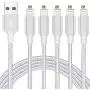 5-Pack 6Feet iPhone Charger Lightning Cable,Extra Long Nylon Braided Charging Cable High Speed Connector Data Sync Transfer Cord Compatible with iPhone Xs Max/X/8/iPad & More 5-Pack 6Feet iPhone Charger Lightning Cable,Extra Long Nylon Braided Charging Cable High Speed Connector Data Sync Transfer Cord Compatible with iPhone Xs Max/X/8/iPad & More