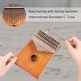 Kalimba 17 Keys,Thumb Piano with Study Instruction and Tune Hammer,Solid Mahogany Wood Portable Finger Piano African Wood Mbira Sanza Musical Instrument Gifts for Kids Adult Beginners Professionals