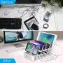 Charging Station for Multiple Devices - 6 Smart Charging Ports Docking Organizer - Compatible with iPhone iPad and Android Cell Phone and Tablet (6 Short Cables Included) (White) Charging Station for Multiple Devices - 6 Smart Charging Ports Docking Organizer - Compatible with iPhone iPad and Android Cell Phone and Tablet (6 Short Cables Included) (White)