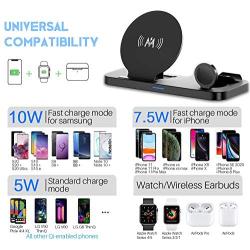 KKM Wireless Charger, 3 in1 Fast Wireless Charging Station, 10W Qi-Certified Charger Stand for iPhone SE 2020, Apple Watch, AirPods/Pro, Samsung Galaxy Note 20/Note 20 Ultra, LG, Google Pixel, OnePlus