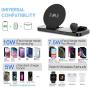 KKM Wireless Charger, 3 in1 Fast Wireless Charging Station, 10W Qi-Certified Charger Stand for iPhone SE 2020, Apple Watch, AirPods/Pro, Samsung Galaxy Note 20/Note 20 Ultra, LG, Google Pixel, OnePlus