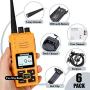 Long Range Rechargeable Two-Way Radio with Earpiece & Mic, Sanzuco Handheld Walkie Talkie with Group Talk Function, Frequency Reprogrammable, 3000mAh Li-Battery, Dock Charger Included (Orange, 6 Pack)