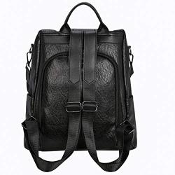 Heshe PU Leather Women’s Backpack Casual Daypack (HA00015-Black)