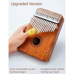 Kalimba 17 Key Thumb Piano Upgrade Design Acacia Wood Protective Case Tune Hammer Portable Handmade African Musical Instrument for Kids Adult Beginners Professionals