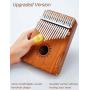 Kalimba 17 Key Thumb Piano Upgrade Design Acacia Wood Protective Case Tune Hammer Portable Handmade African Musical Instrument for Kids Adult Beginners Professionals