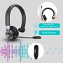 Bluetooth Headset, Angteela Truker Bluetooth Headset with Microphone, Wireless Headset 5.0 with Mute Button, 24 Hours Working Time, for Cell Phone and Laptop on Business Office.(BH-M91)