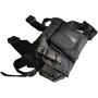 Lewong Universal Hands Free Chest Harness Bag Holster for Two Way Radio (Rescue Essentials) (Leather Black)
