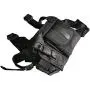 Lewong Universal Hands Free Chest Harness Bag Holster for Two Way Radio (Rescue Essentials) (Leather Black)