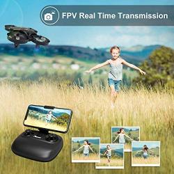 Potensic A20W Mini Drone with Camera for Kids, RC Portable Quadcopter 2.4G 6 Axis - Altitude Hold, Headless, Remote Control, Route Settiing, Real Time FPV, 2 Batteries