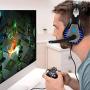 ENVEL Noise Cancelling Gaming Headset with 7.1 Surround Sound Stereo for PS4/Nintendo eShop Switch,Omnidirectional Microphone Vibration LED Light Compatible with Mac/PC/Laptop/Mac/PS3 Camo (Black)
