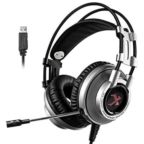 Game Headset-3.5mm Socket and USB Wired Headset with Microphone and Amazing PC, PS4, Xbox, Tablet PC, Smartphone