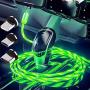 LED Flowing Magnetic Charger Green Blue Cable Light Up Candy Moving Shining Charger Phone Charging Cable Magnetic Streamer Absorption USB Snap Quick Connect 3 in 1 USB Cable