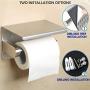 Alise Self-Adhesive or Wall-Drilling Toilet Paper Holder Tissue Holders Paper Storage with Mobile Phone Storage Shelf,SUS304 Stainless Steel Brushed Nickel