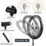 12 Inch Selfie Ring Light with Stand and Phone Holder, Foldable Makeup Light 20.8" - 67” Stretchable,3 Color Modes, USB Powered LED Selfie Light Ring for iPhone and Android,TIK Tok Light Mobile Stand.