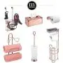 mDesign Freestanding Metal Wire Toilet Paper Roll Holder Stand and Dispenser with Storage Shelf for Cell, Mobile Phone - Bathroom Storage Organization - Holds 3 Mega Rolls - Rose Gold mDesign Freestanding Metal Wire Toilet Paper Roll Holder Stand and Dispenser with Storage Shelf for Cell, Mobile Phone - Bathroom Storage Organization - Holds 3 Mega Rolls - Rose Gold