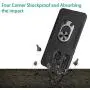 Oleaders for Galaxy A21 Case with Tempered Glass Screen Protector, Rotatable Metal Ring Holder Compatible with Magnetic Car Kickstand Case for Samsung Galaxy A21 - Black Oleaders for Galaxy A21 Case with Tempered Glass Screen Protector, Rotatable Metal Ring Holder Compatible with Magnetic Car Kickstand Case for Samsung Galaxy A21 - Black