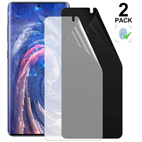 [2 Pack] Galaxy S20 Privacy/HD Screen Protector, Anti-Spy Flexibel Film TPU Screen Protector for Galaxy S20 5G 6.2 Inch 2020 [Support Fingerprint ID] [Case Friendly] [Full Coverage] - Black