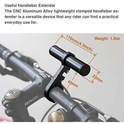 Mikeric Bike Handlebar Extender,Bicycle Handlebar Extension with Aluminum Alloy CNC Clamp and Long Tube can Assemble Light Lamp Bell Computer Phone Holder Space Saver