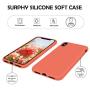 SURPHY Silicone Case for iPhone X iPhone Xs Case, Soft Liquid Silicone Shockproof Phone Case (with Microfiber Lining) Compatible with iPhone Xs (2018)/ iPhone X (2017) 5.8 inches (Nectarine)