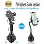 (2020 Upgraded 2 Holders) Cell Phone Cup Holder for Car with Air Vent Mount Ultimate Easy Clamp Hands-Free Cup Holder Phone for Car,Adjustable Telescopic Arm Cup Phone Cradle Car Mount for All Phones