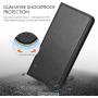 SHIELDON iPhone SE 2020 Case, iPhone 8 Wallet Case Genuine Leather [Card Holder] Magnetic Closure Stand Flip Book Cover Shockproof Protection Case Compatible with iPhone SE2/8/7 (4.7") - Black
