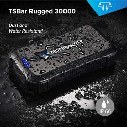 Techsmarter 30000mah Rugged & Waterproof 45W Power Delivery USB-C Port Power Bank. Heavy Duty, Camping, Hiking, Portable Phone Charger with Flashlight. Compatible with iPhone, Samsung, iPad, MacBook