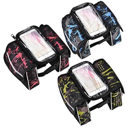 Vbestlife Bike Front Tube Bag Frame Bag Waterproof Touch Screen Mobile Phone Bag Cell Phone Holder Pouch Outdoor Cycling Bicycle Accessories