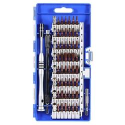 60 in 1 Screwdriver Set, Precision Professional Repair Tool Kit, Magnetic Driver Kit with Flexible Shaft, Extension Rod for Mobile Phone, Smartphone, Game Console, Tablet, PC, Blue