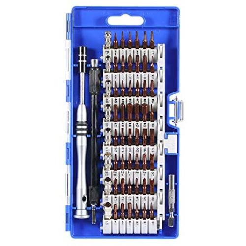 60 in 1 Screwdriver Set, Precision Professional Repair Tool Kit, Magnetic Driver Kit with Flexible Shaft, Extension Rod for Mobile Phone, Smartphone, Game Console, Tablet, PC, Blue