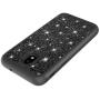 Galaxy J3 Achieve Case,Galaxy J3 2018/J3 Star/Express Prime3/Amp Prime3 Glitter Case,Luxury Glitter Sparkle Bling Case,Hybrid PC Silicone Faux Leather Cover,Dual Layer Armor Phone Case Black