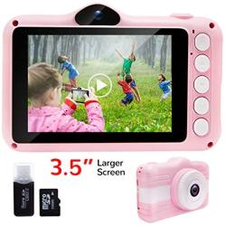 Joytrip Kids Digital Camera 3.5 Inch Screen Mini Rechargeable Toy Camera Gifts for Kid Boys & Girls Ages 4-12 Child Selfie Camera Camcorder(Pink) …