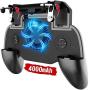 Phone Controller with 4000mAh Power Bank Cooling Fan, YOBWIN Mobile Controller Phone Game Mobile Trigger Joystick L1R1 Gamepad Grip Remote for 4-6.5 Inch Android iOS